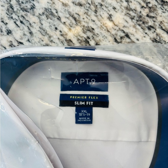 Apt. 9 Men's Premier Flex White Dress Shirt short sleeve size 2XL 18.5-19 - Picture 2 of 4